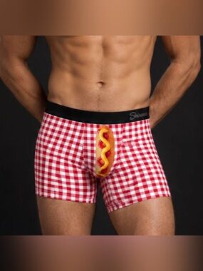 Shinesty The Coney Islands Hot Dog Ball Hammock Boxer Briefs Men L NWT